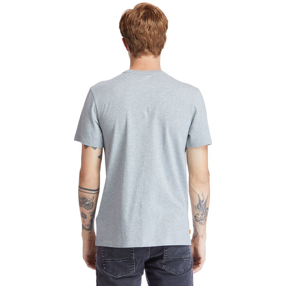 Timberland Mens T-Shirts Kennebec River Tree-Logo - Grey - India PT9627831